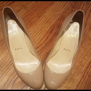 Louboutin Nude Parent Wedge